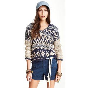 Free People Fairisle Hooded Pullover